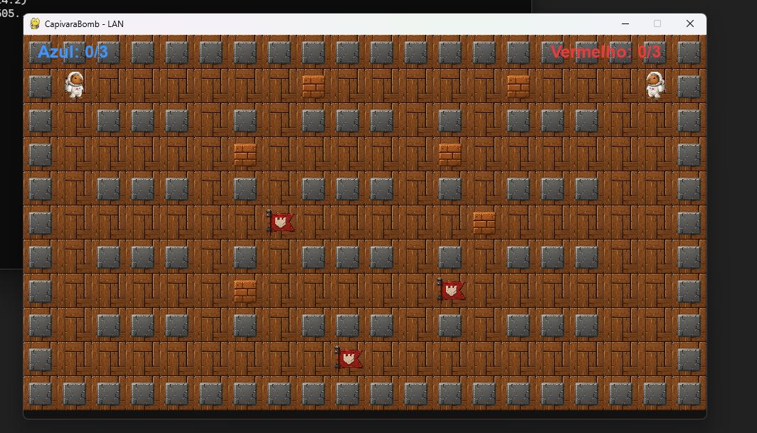 Tela de gameplay do Capivara Bomb